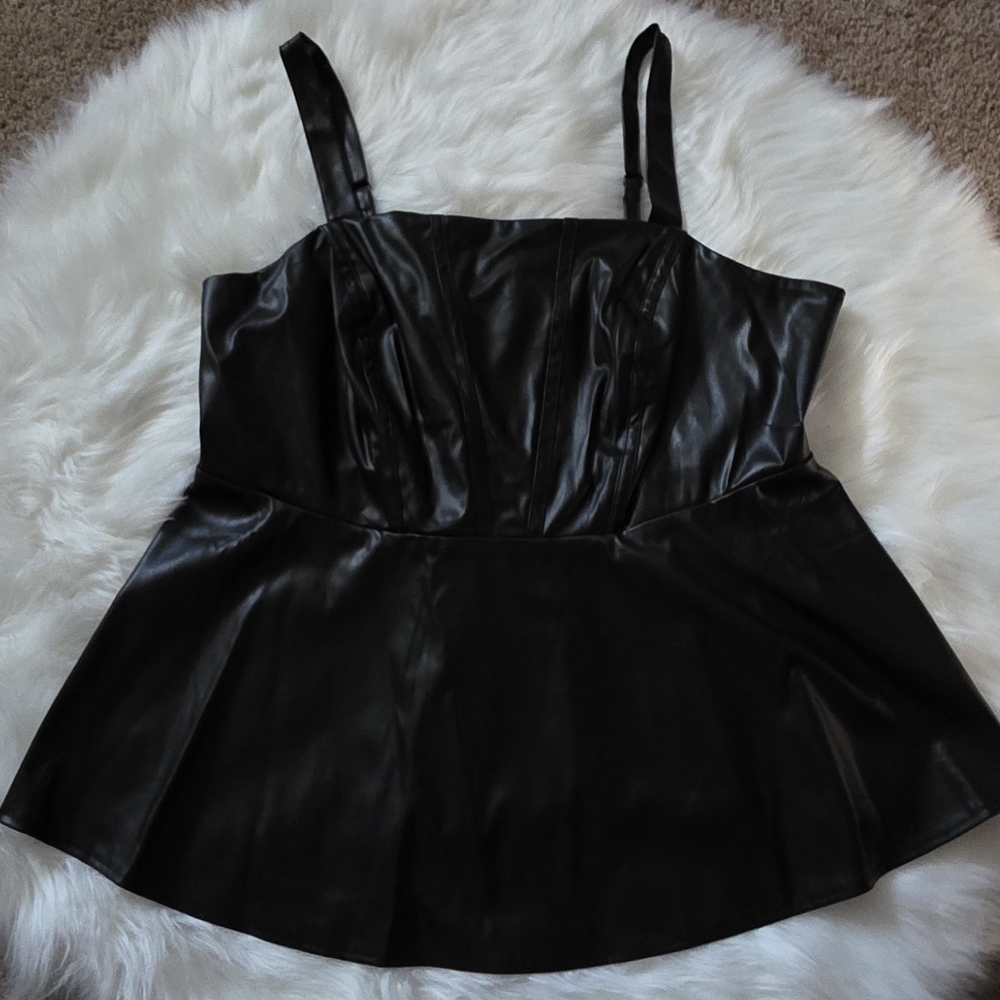 Torrid Peplum Faux Leather Corset Top